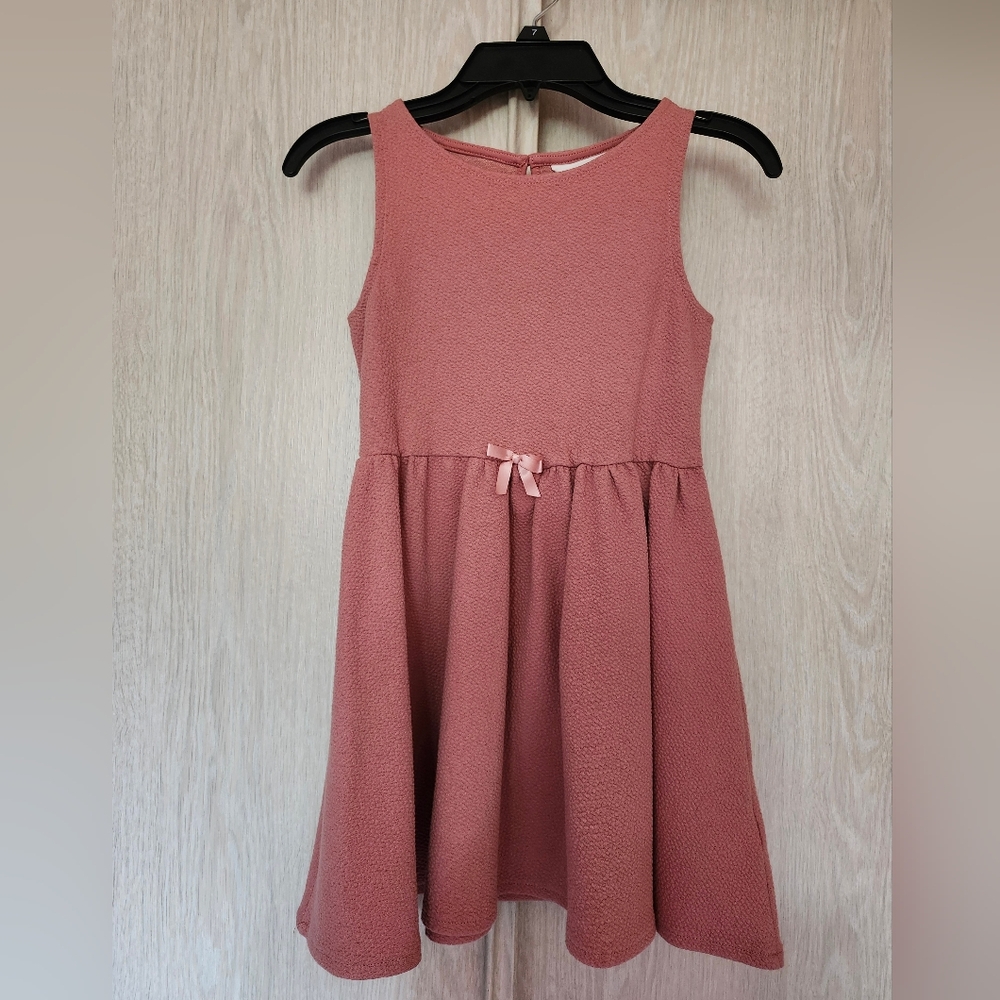 Kid Girl Pink Dress With Bow